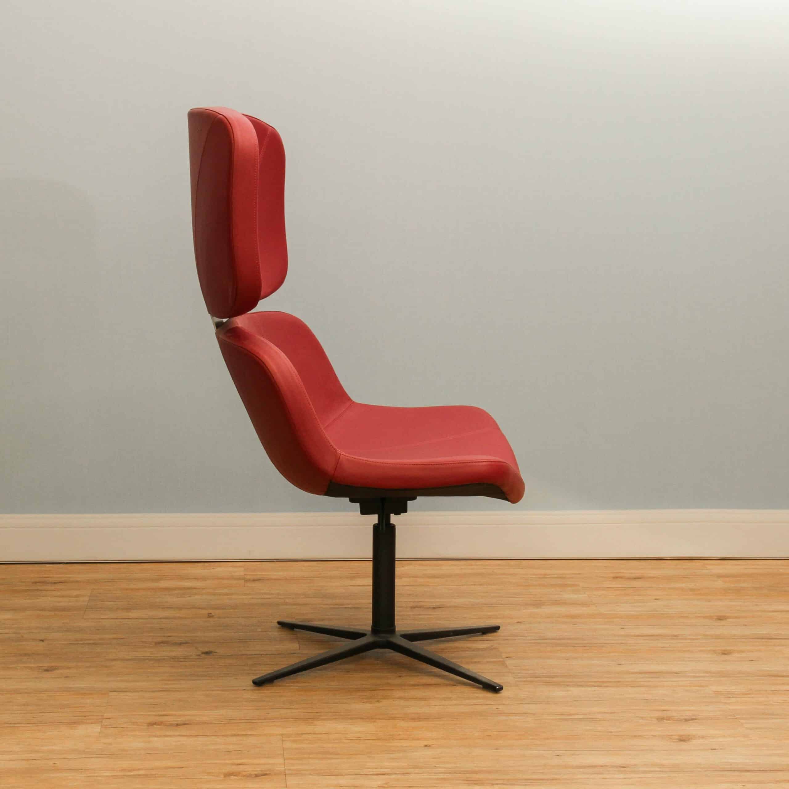 W-Lounge Chair 3  4 - Fuss poliert/bordeaux
