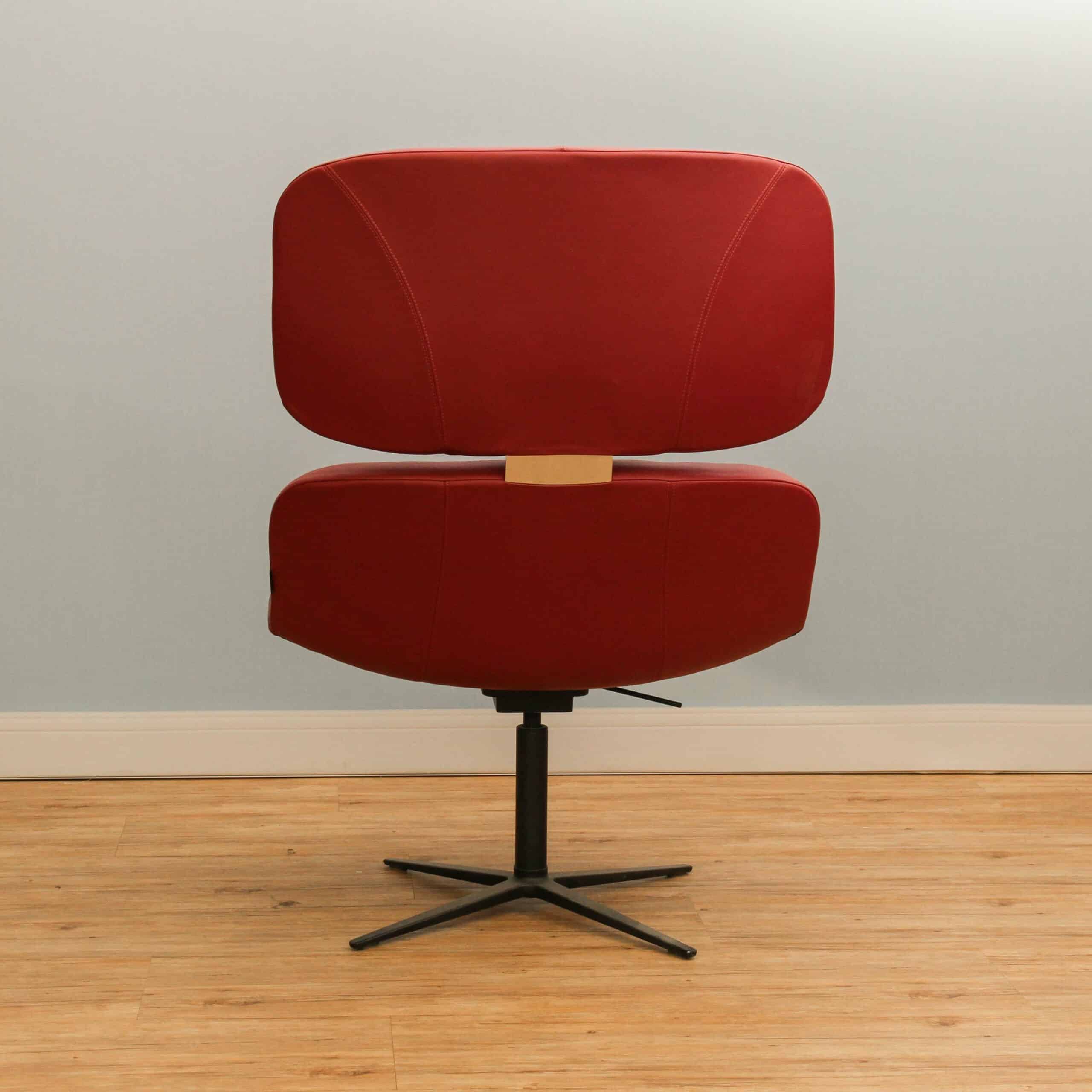 W-Lounge Chair 3  4 - Fuss poliert/bordeaux
