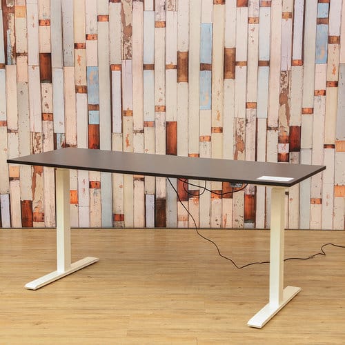 E-Table Smart 160x60cm, Gestell weiß, Platte schwarz online bestellen