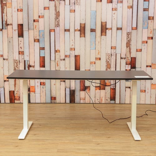 E-Table Smart 160x60cm, Gestell weiß, Platte schwarz