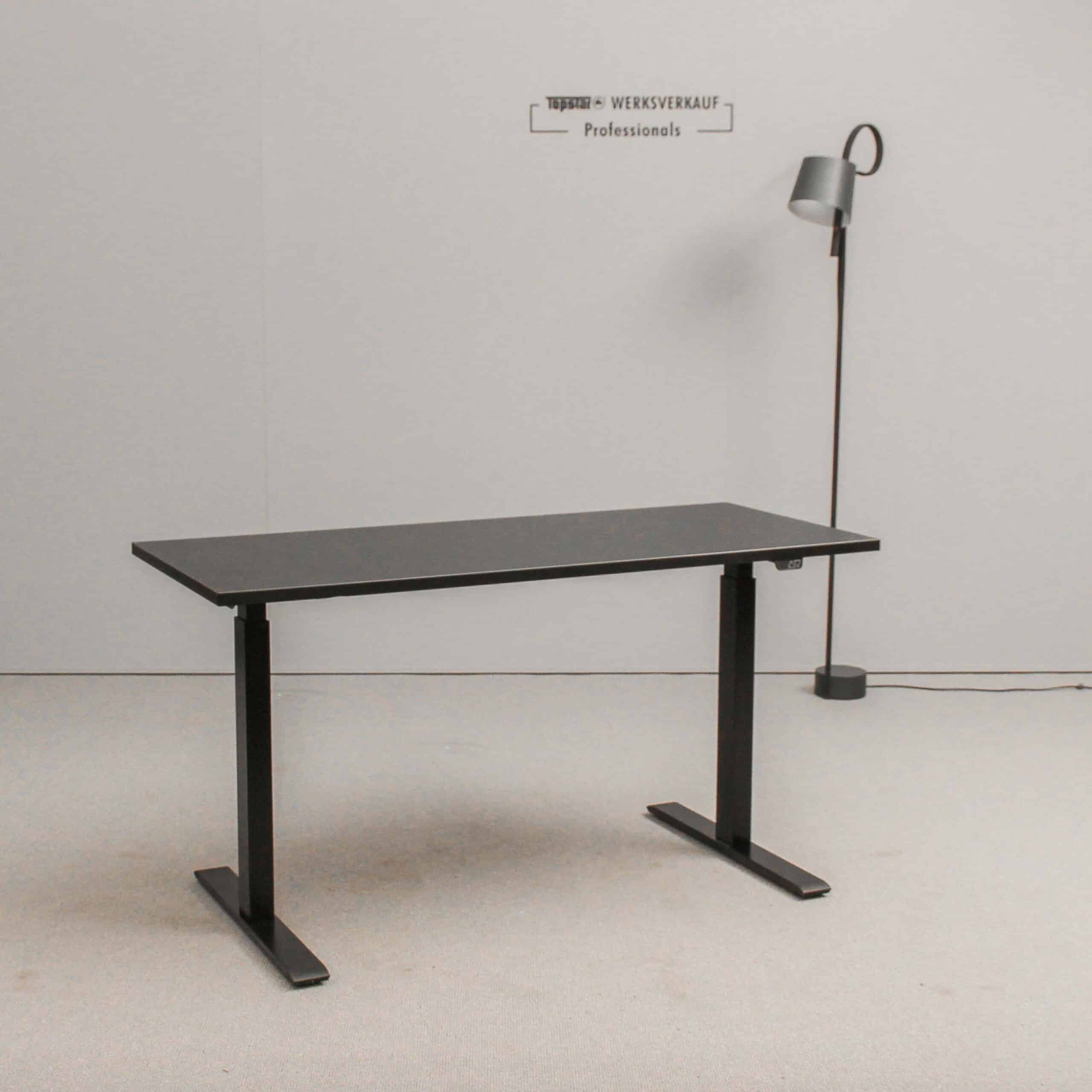 E-Table Smart 140x60cm, Gestell schwarz, Platte schwarz