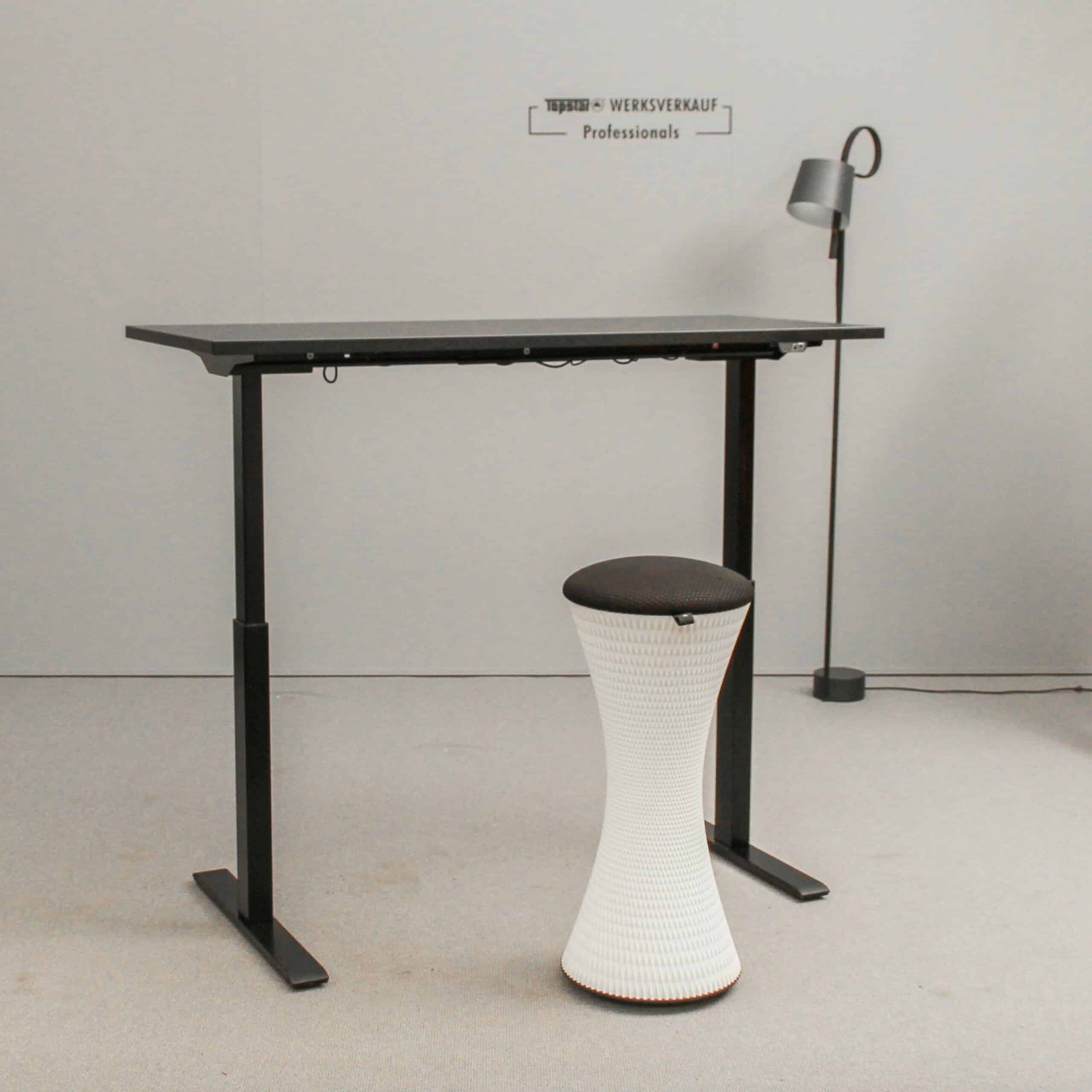 E-Table Smart 140x60cm, Gestell schwarz, Platte schwarz