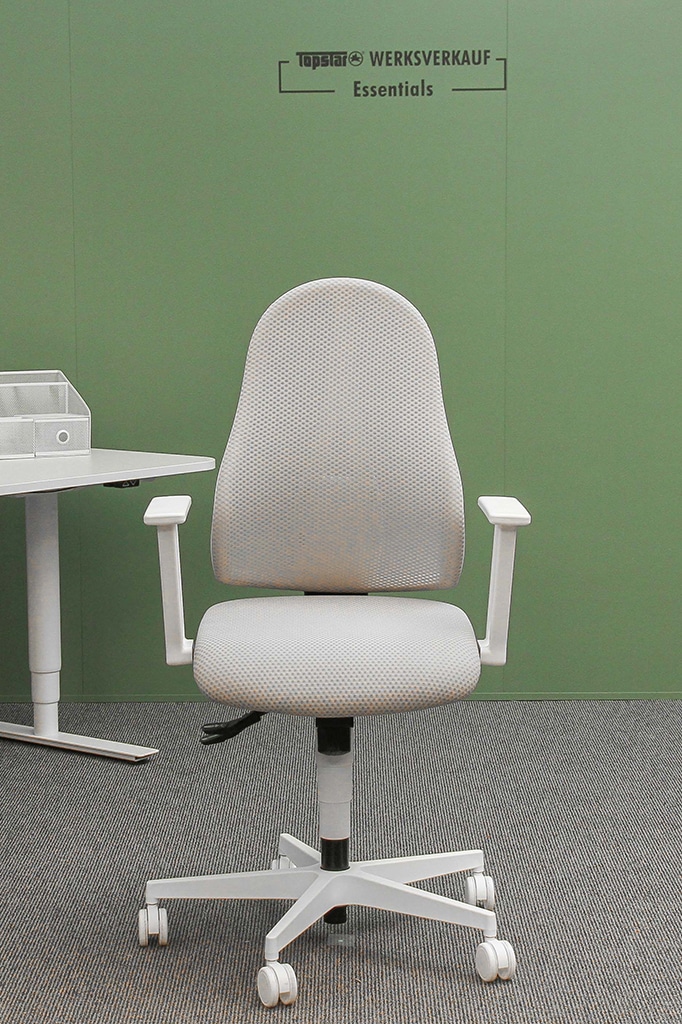 3D-Chair Style mit Armlehnen weiss/grau