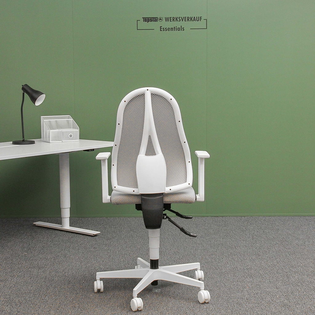 3D-Chair Style mit Armlehnen weiss/grau