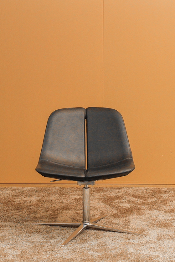 Wagner W-Lounge Chair 1 chrom/schwarz leder #172