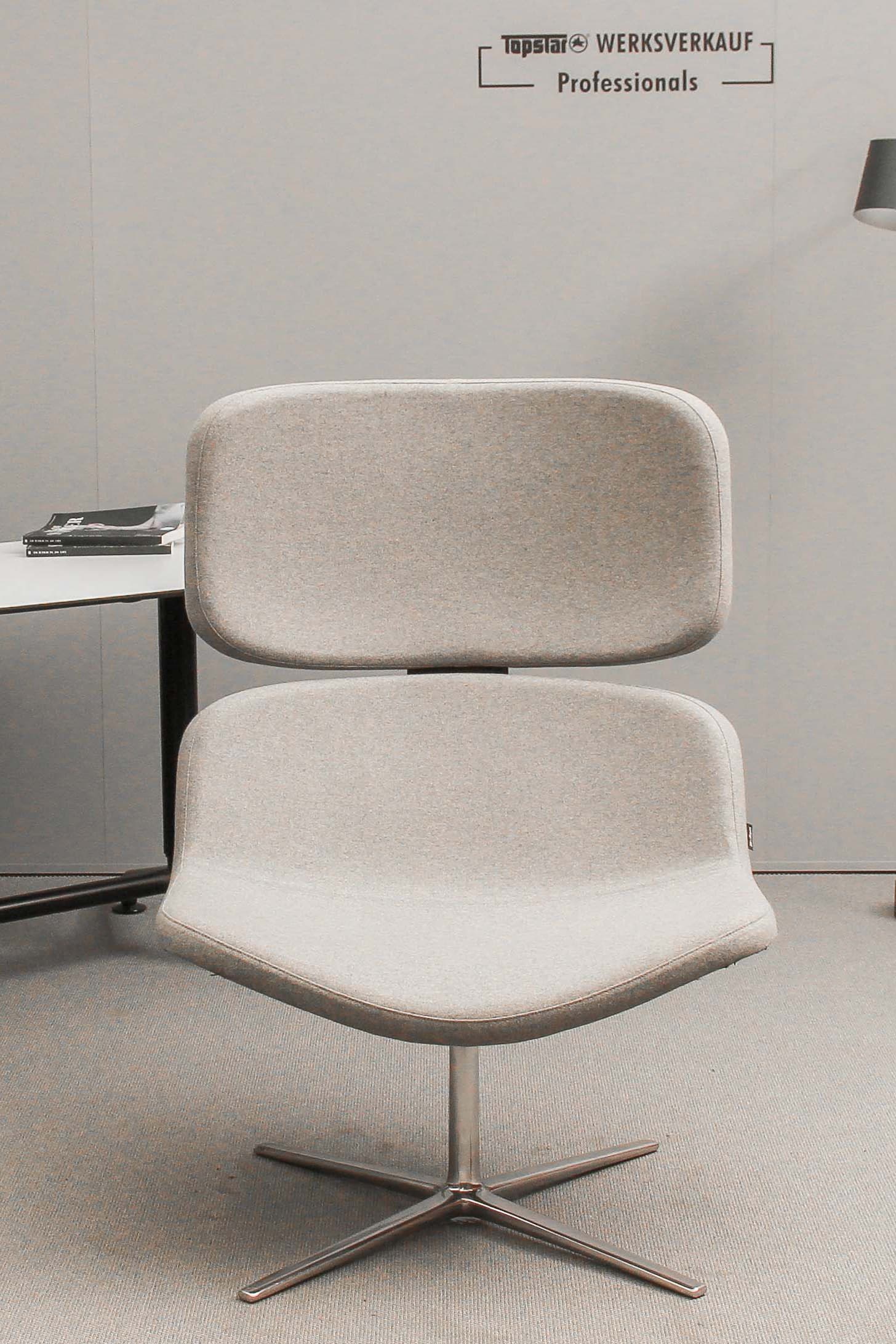 W-Lounge Chair 3 4-Fuss poliert/grau