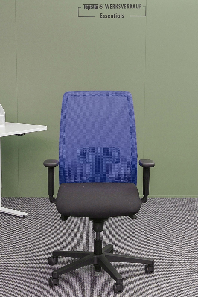 Living Chair 10 mit Armlehne TW1 schwarz/blau inkl Lordosestütze