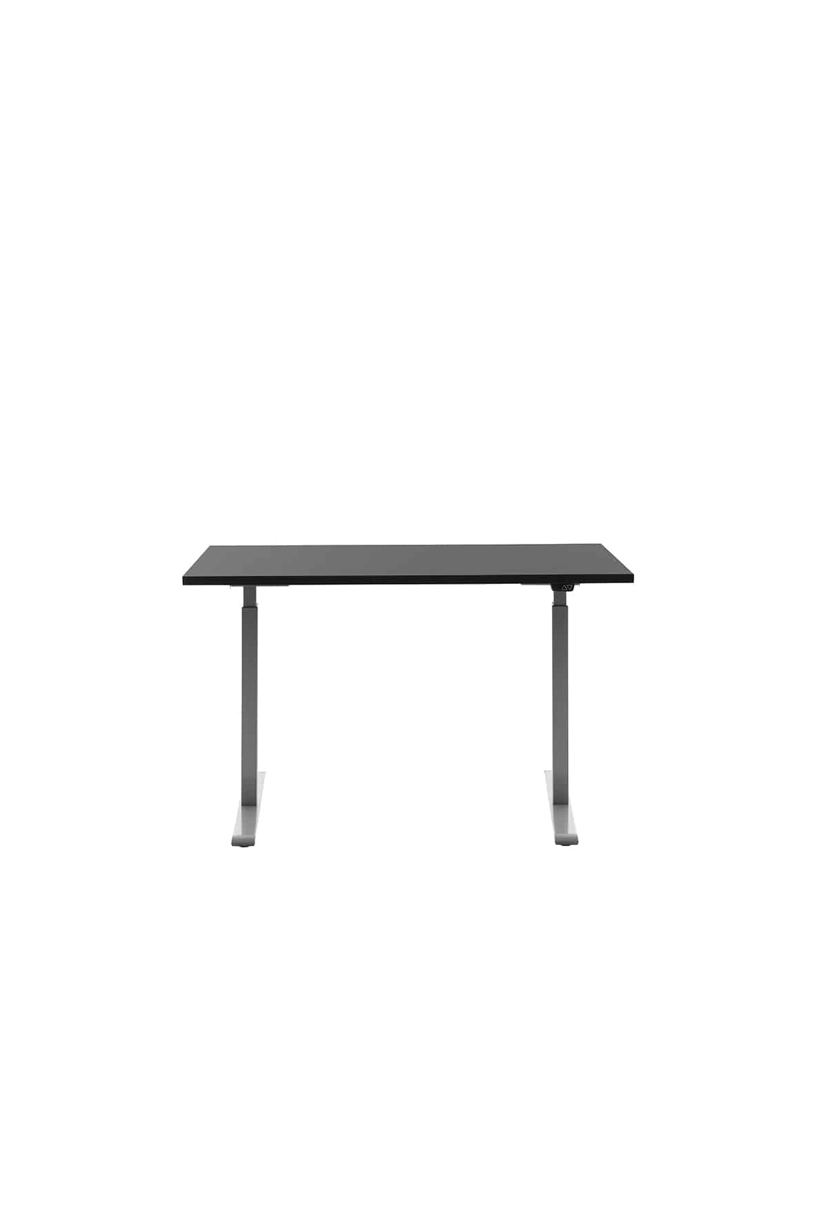 Höhenverstellbarer Schreibtisch 120x60cm, Gestell grau, Platte schwarz