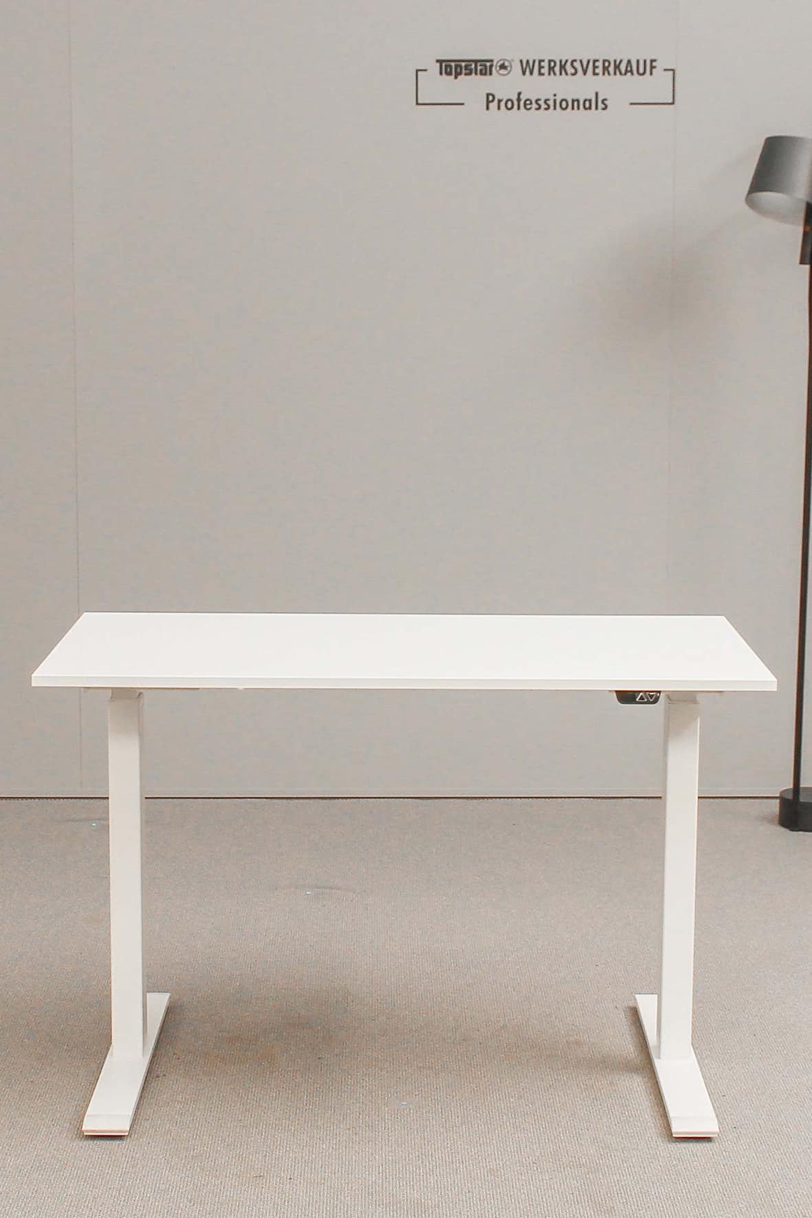 Höhenverstellbarer Schreibtisch 120x60cm, Gestell weiß, Platte weiß