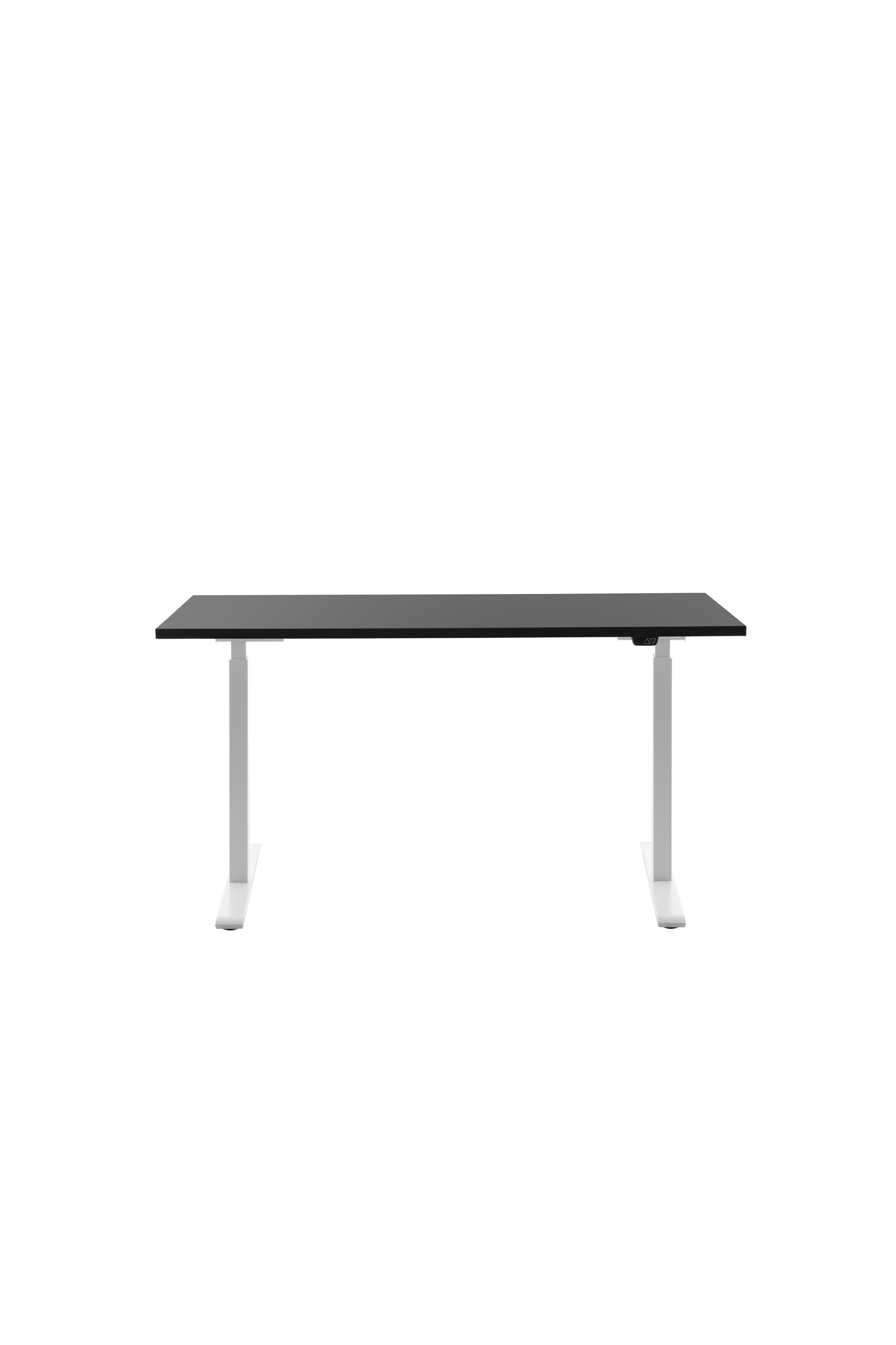 Höhenverstellbarer Schreibtisch 140x60 cm - Gestell weiss - Platte schwarz