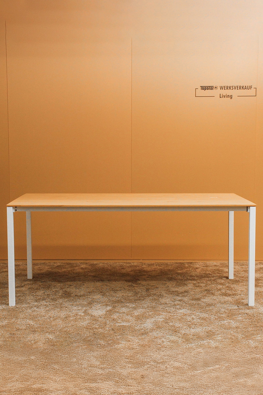 Esszimmertisch ausziehbar 1800x950 cm Platte Wildeiche/Gestell weiß