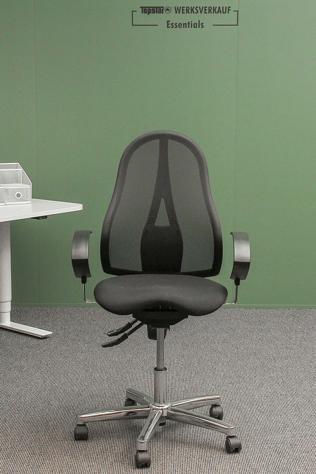 Sitness 15 Armlehnen U2 schwarz mit Hartbodenrollen