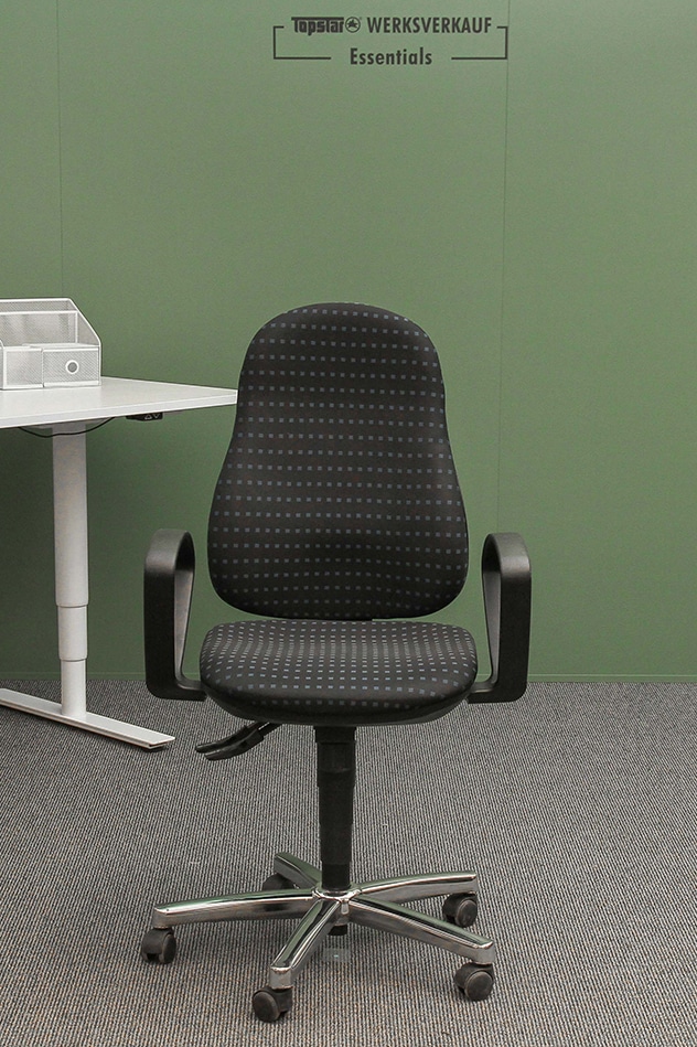 Support SY mit Armlehne chrom/schwarz blau punktiert   8559BH61