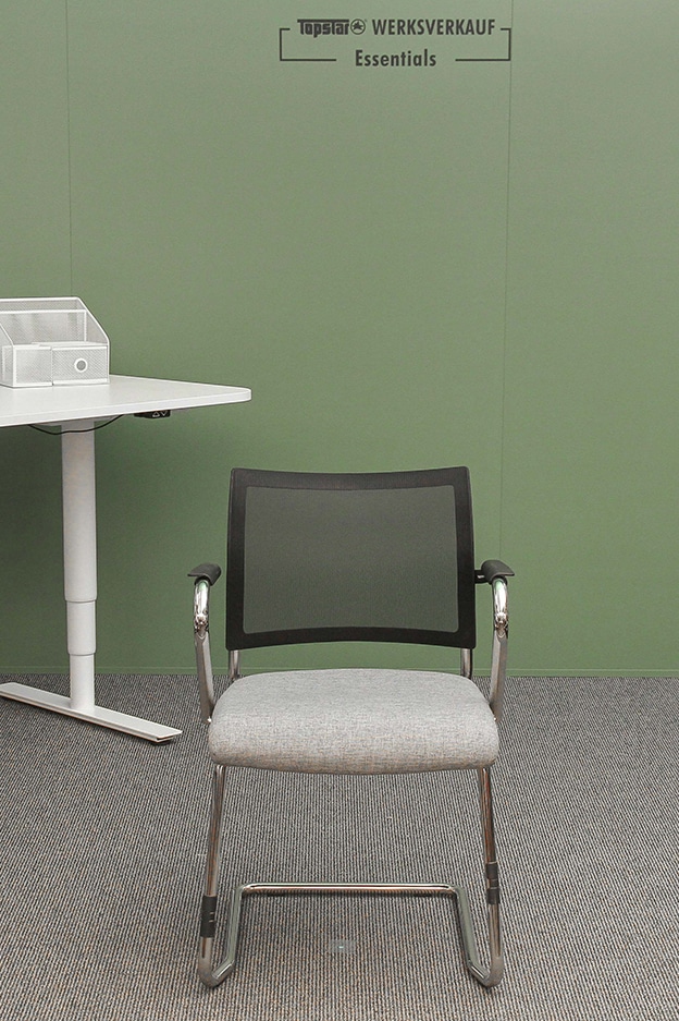 Visit 20 net Armlehnen chrom/grau-netz-schwarz Visit 20 net Armlehnen chrom/grau-netz-schwarz