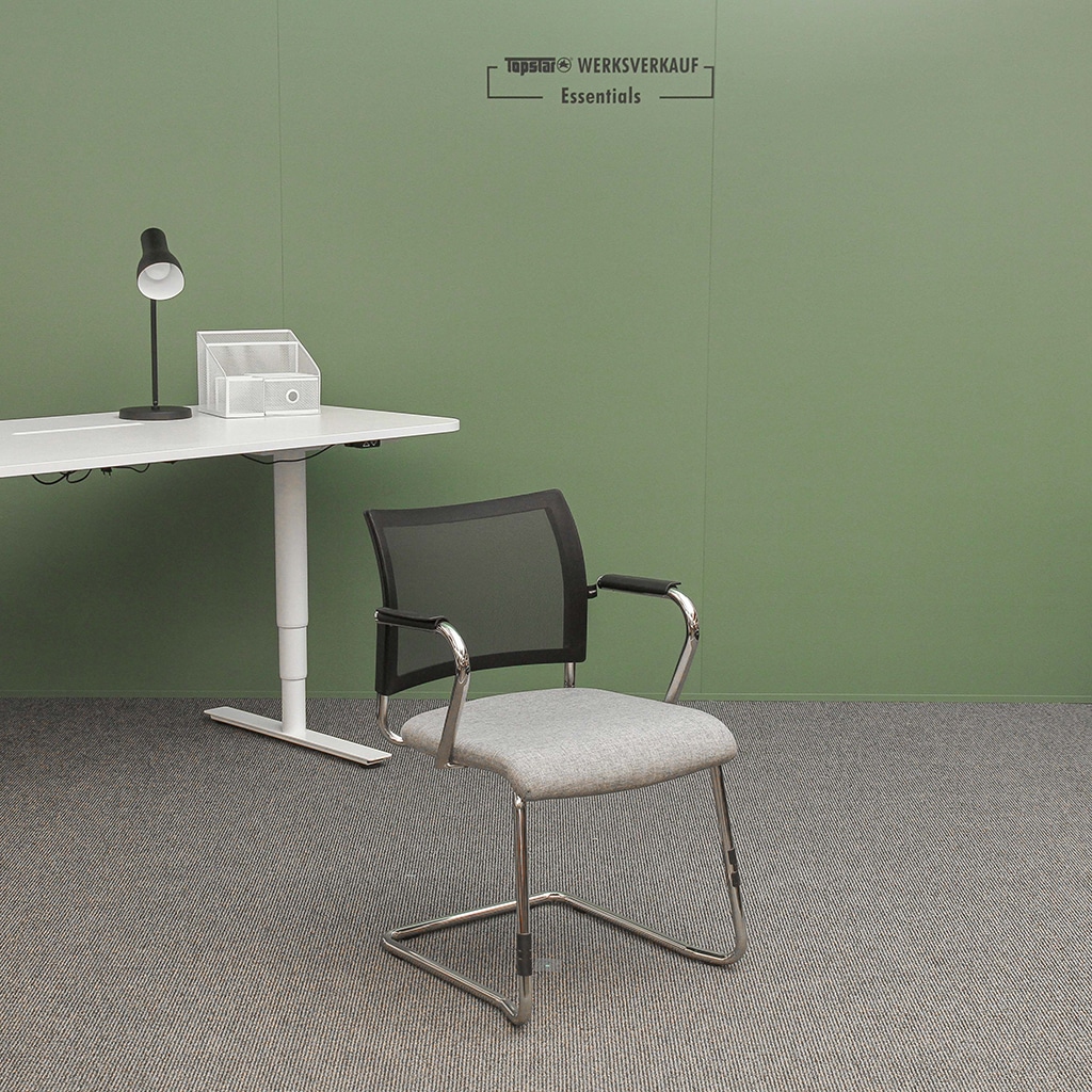 Visit 20 net Armlehnen chrom/grau-netz-schwarz Visit 20 net Armlehnen chrom/grau-netz-schwarz