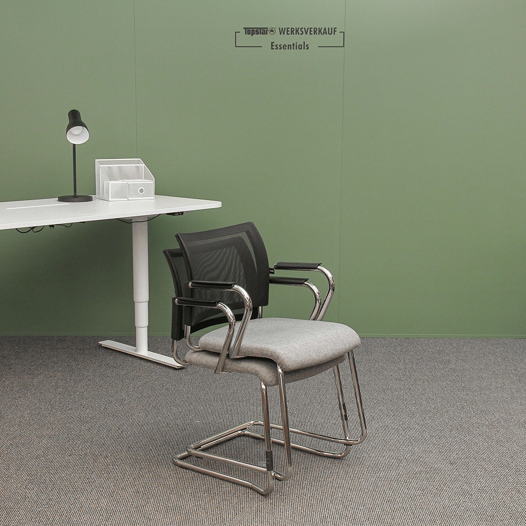 Visit 20 net Armlehnen chrom/grau-netz-schwarz Visit 20 net Armlehnen chrom/grau-netz-schwarz