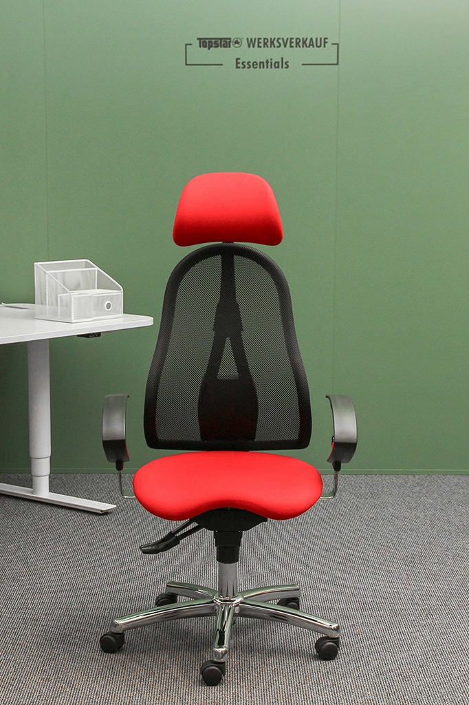 Sitness 45 mit Armlehnen chrom/Wolle rot