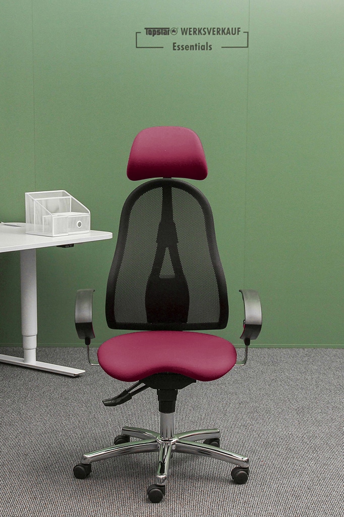 Sitness 45 mit Armlehnen chrom/Wolle bordeaux