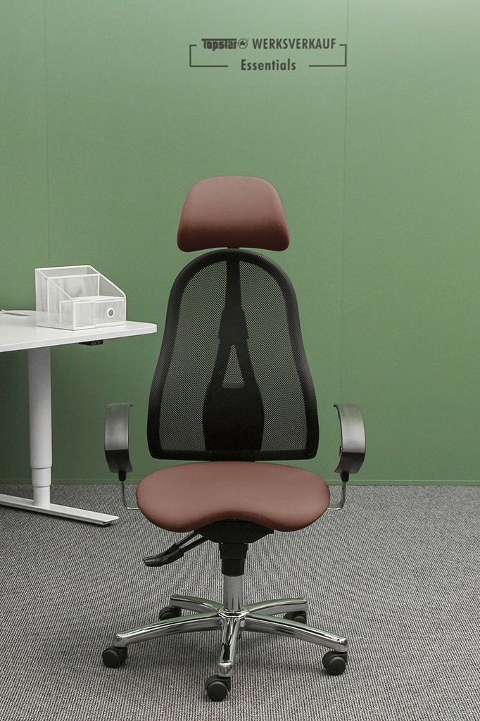 Sitness 45 mit Armlehnen chrom/Wolle braun