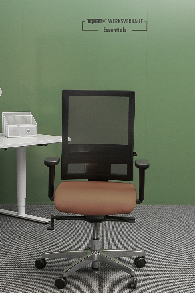 Sitness 60 mit Armlehnen poliert/braun