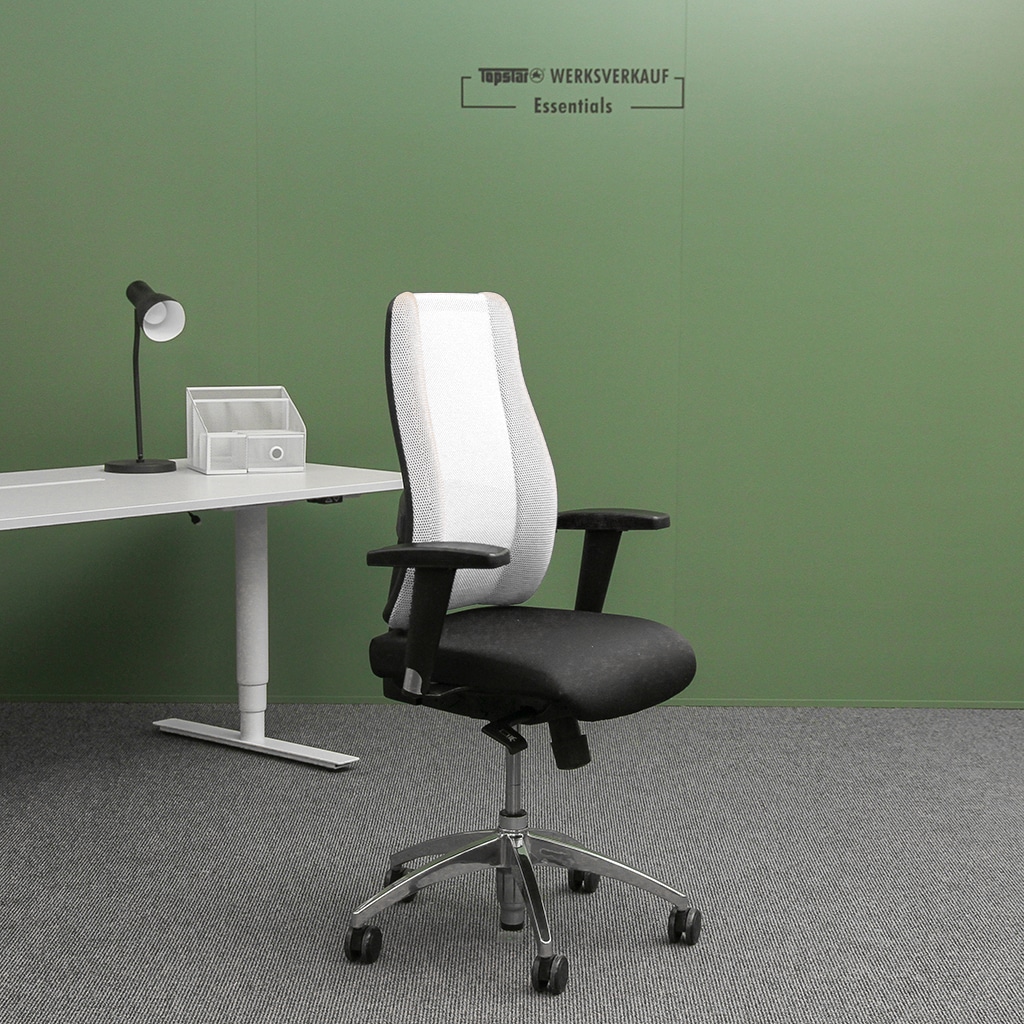 Lady Sitness Deluxe  mit Armlehnen poliert/schwarz-weiss Lady Sitness Deluxe  mit Armlehnen poliert/schwarz-weiss