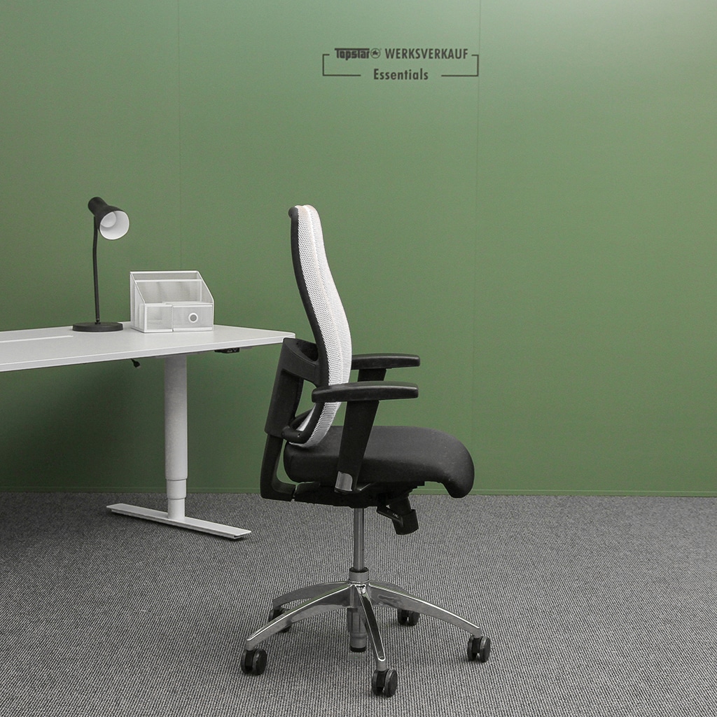 Lady Sitness Deluxe  mit Armlehnen poliert/schwarz-weiss Lady Sitness Deluxe  mit Armlehnen poliert/schwarz-weiss