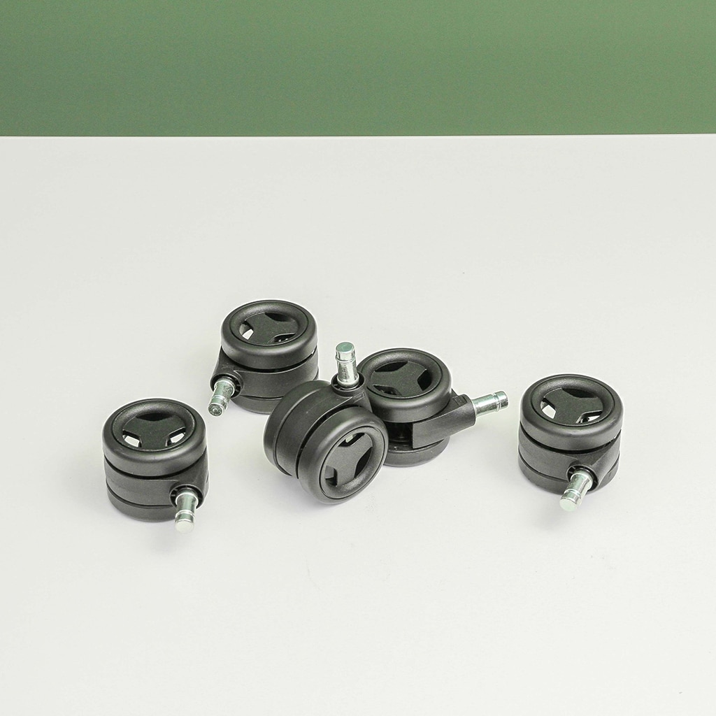 6991-4 | 5er Set Hartbodenrollen Schwarz - Sitness RS (Speichen)