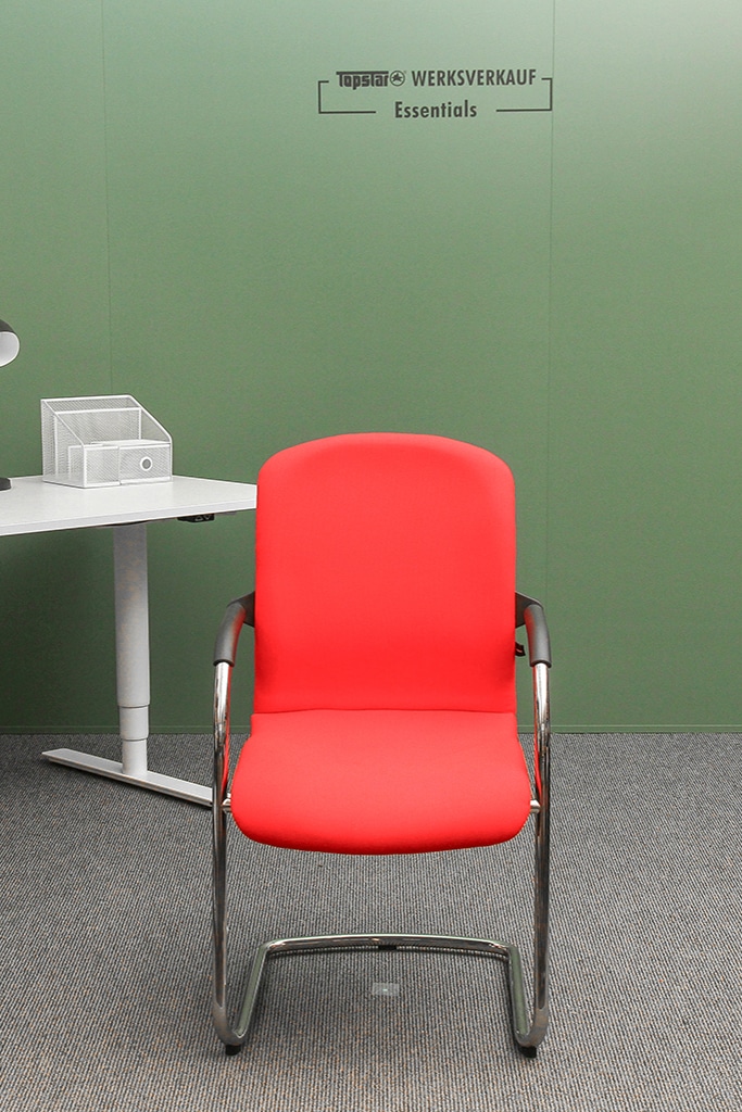 Open Chair 110 mit Armlehnen chrom/rot