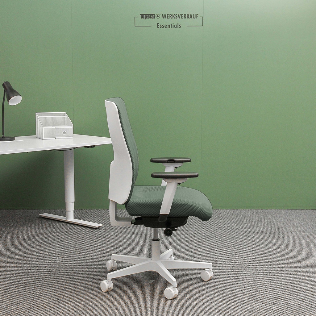 Sitness Life 50 mit Armlehnen TW2 weiß/grau-grün Sitness Life 50 mit Armlehnen TW2 weiß/grau-grün