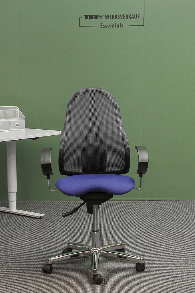 Sitness 15 mit Armlehne U2 chrom/blau-schwarz