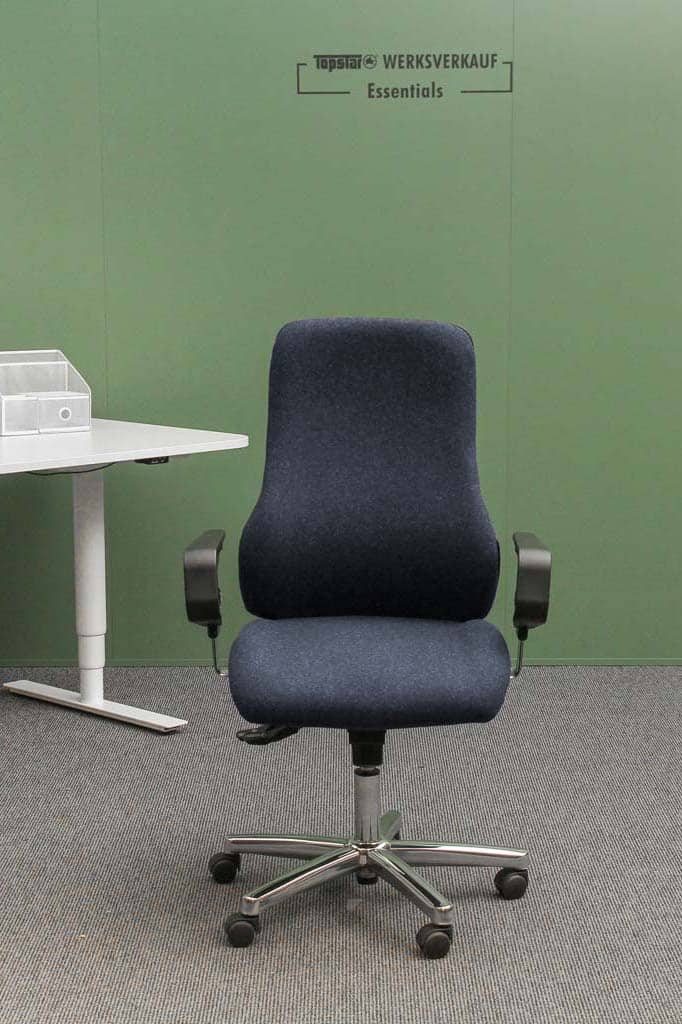 Sitness 55 mit Armlehnen chrom/Wolle dunkelblau