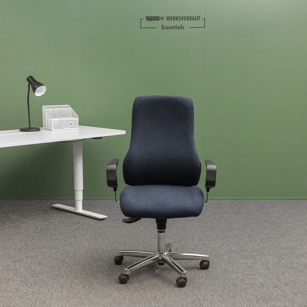 Sitness 55 mit Armlehnen chrom/Wolle dunkelblau Sitness 55 mit Armlehnen chrom/Wolle dunkelblau