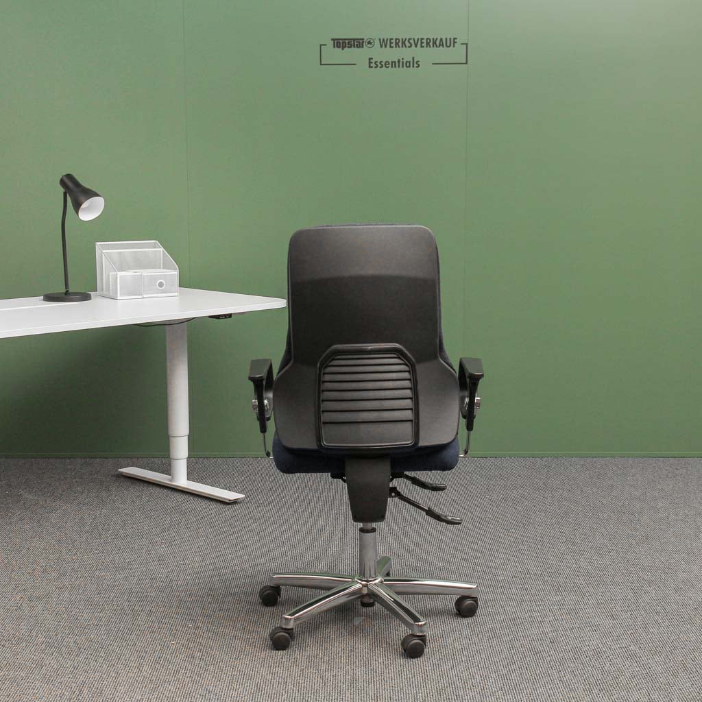 Sitness 55 mit Armlehnen chrom/Wolle dunkelblau Sitness 55 mit Armlehnen chrom/Wolle dunkelblau