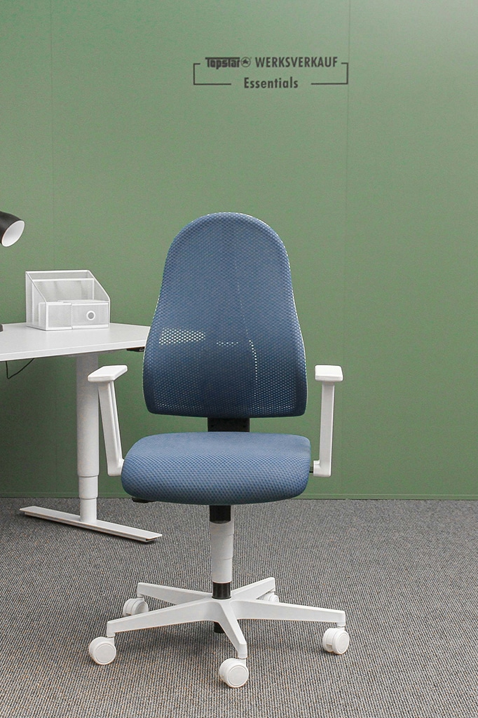 Open Point White mit Armlehnen weiss/petrolblau