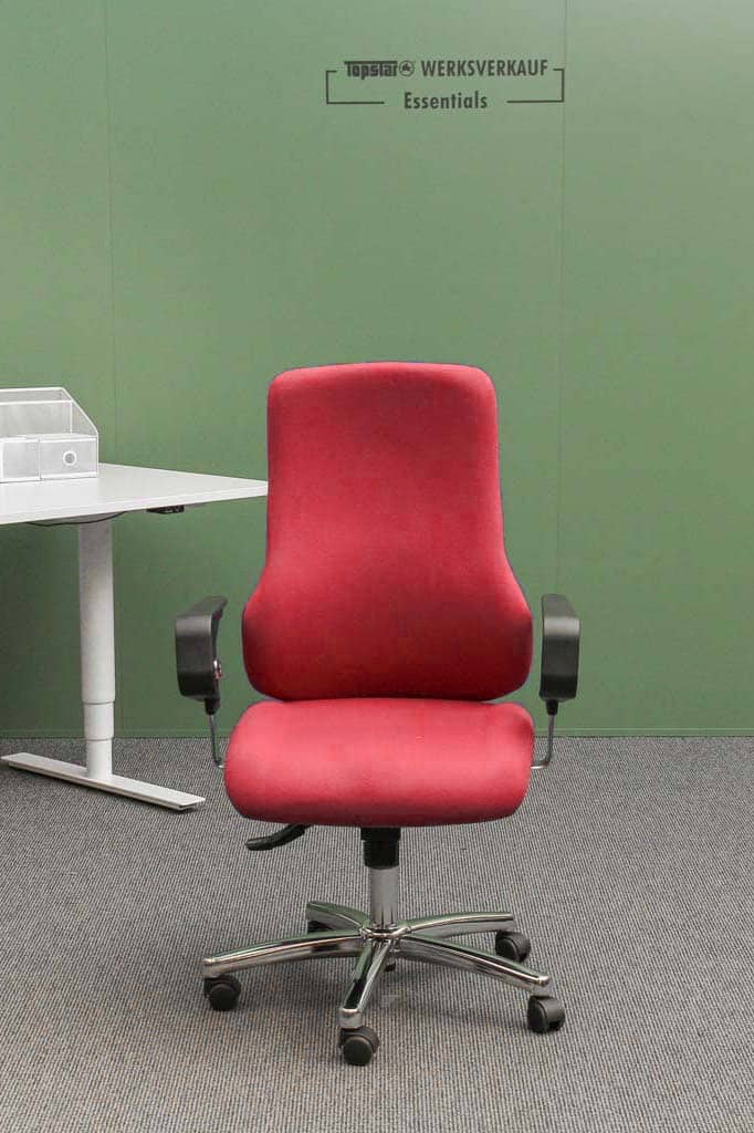 Sitness 55 mit Armlehnen chrom/Wolle rot