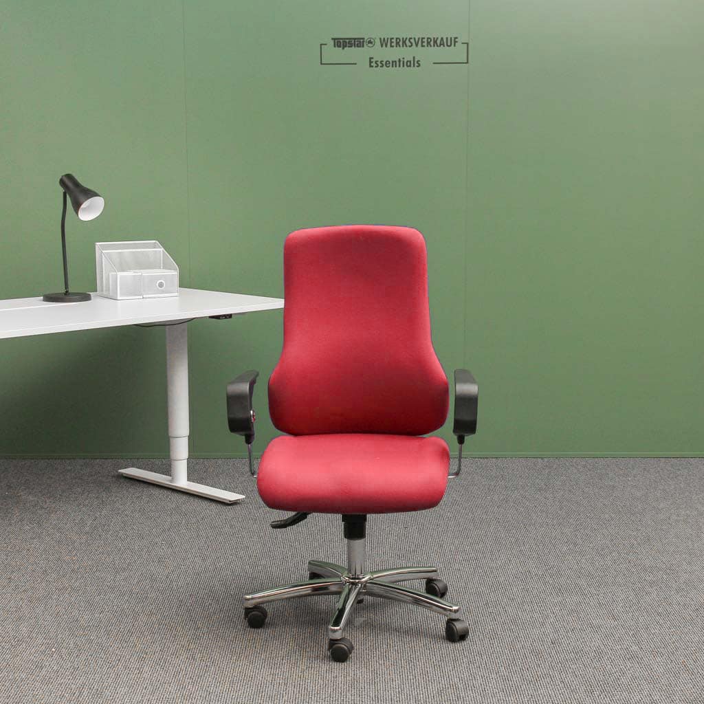 Sitness 55 mit Armlehnen chrom/Wolle rot Sitness 55 mit Armlehnen chrom/Wolle rot