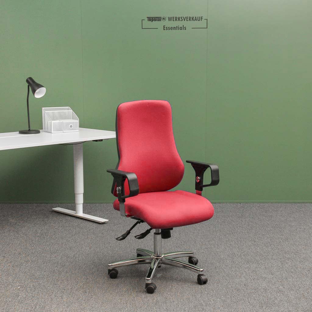 Sitness 55 mit Armlehnen chrom/Wolle rot Sitness 55 mit Armlehnen chrom/Wolle rot