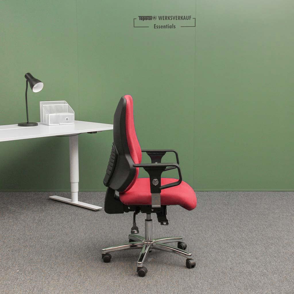 Sitness 55 mit Armlehnen chrom/Wolle rot Sitness 55 mit Armlehnen chrom/Wolle rot