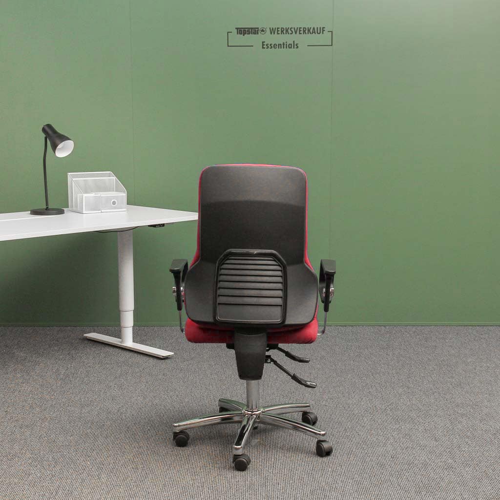 Sitness 55 mit Armlehnen chrom/Wolle rot Sitness 55 mit Armlehnen chrom/Wolle rot