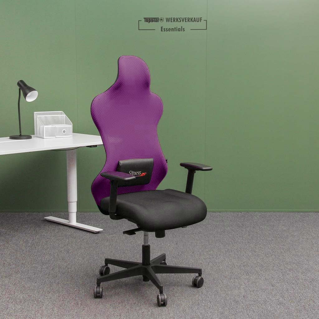 Sitness RS Sport mit Armlehnen schwarz/schwarz-violett inkl. Lordose Sitness RS Sport mit Armlehnen schwarz/schwarz-violett inkl. Lordose