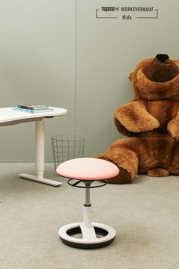 Sitness Bobby weiss/ Kunstleder pink - abwischbar-