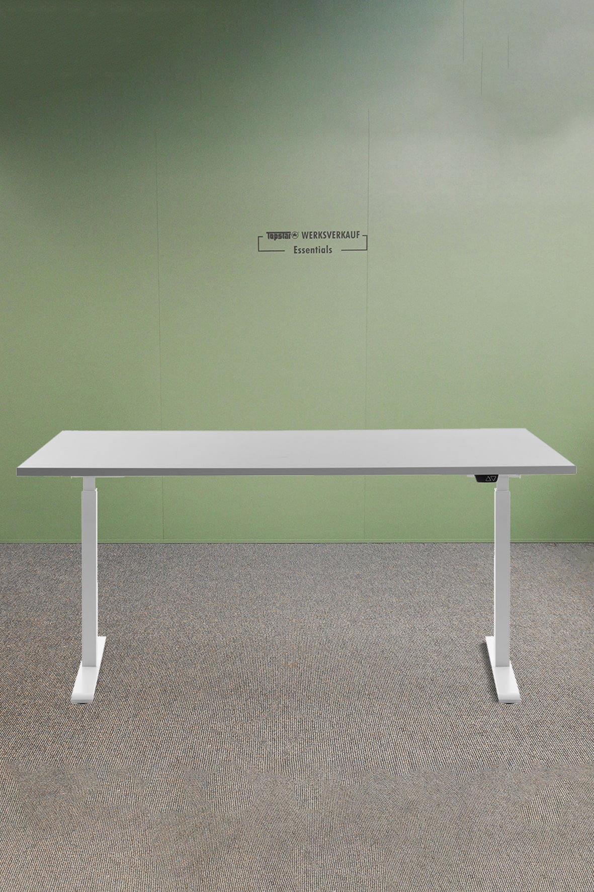 Höhenverstellbarer Schreibtisch 160x80cm - Gestell weiß - Platte grau