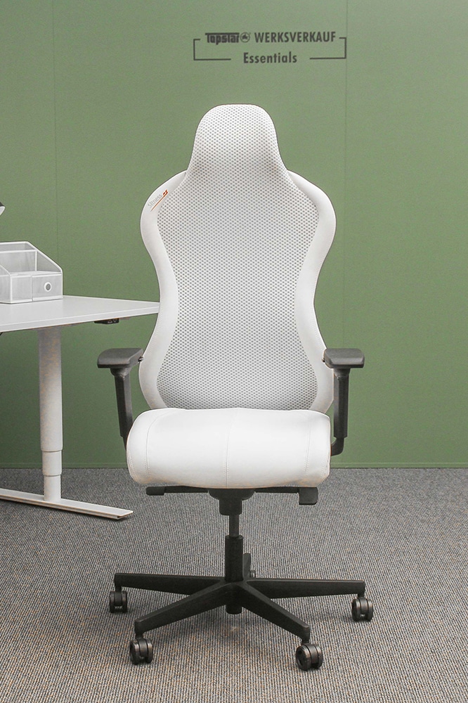 Sitness RS Sport Plus mit Armlehnen TW3 schwarz/weiß Naht weiß