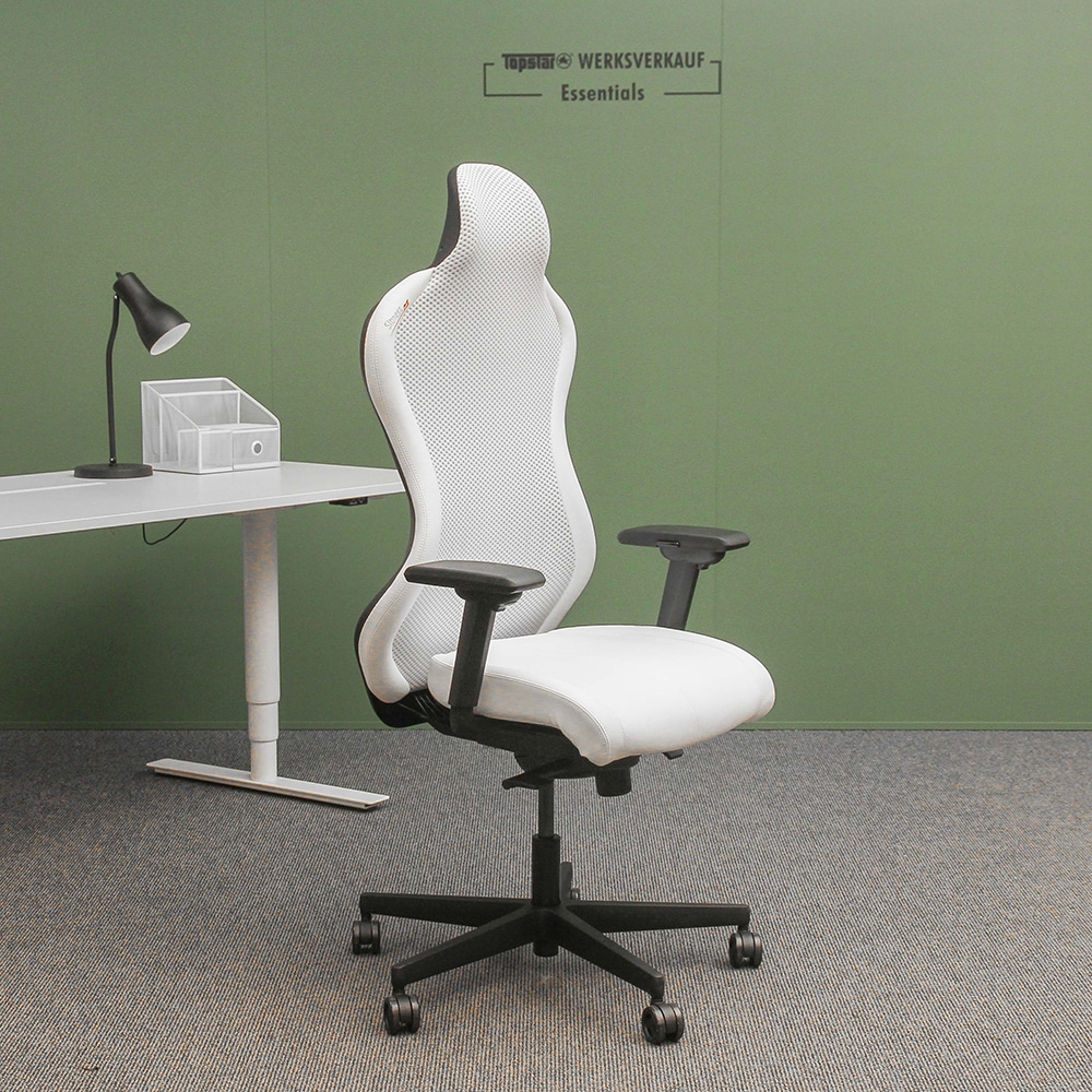 Sitness RS Sport Plus mit Armlehnen TW3 schwarz/weiß Naht weiß Sitness RS Sport Plus mit Armlehnen TW3 schwarz/weiß Naht weiß