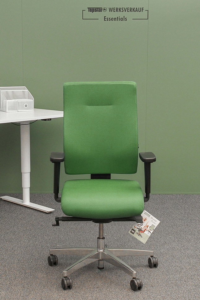 Sitness 70 mit Armlehnen TW2 poliert/grün