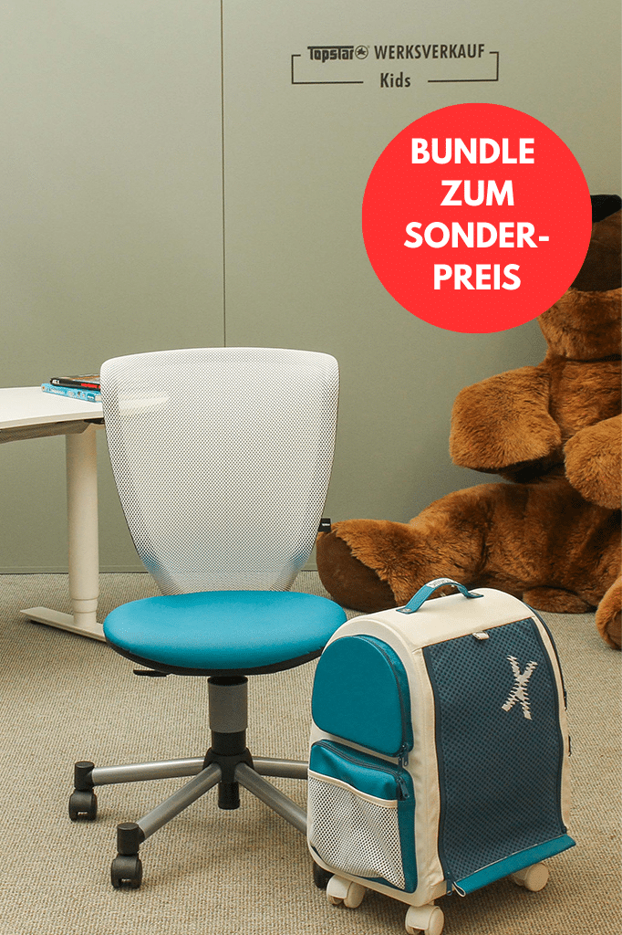 Titan Junior Sondermodell silber/petrolblau-weiß + Sitness X Container petrolblau