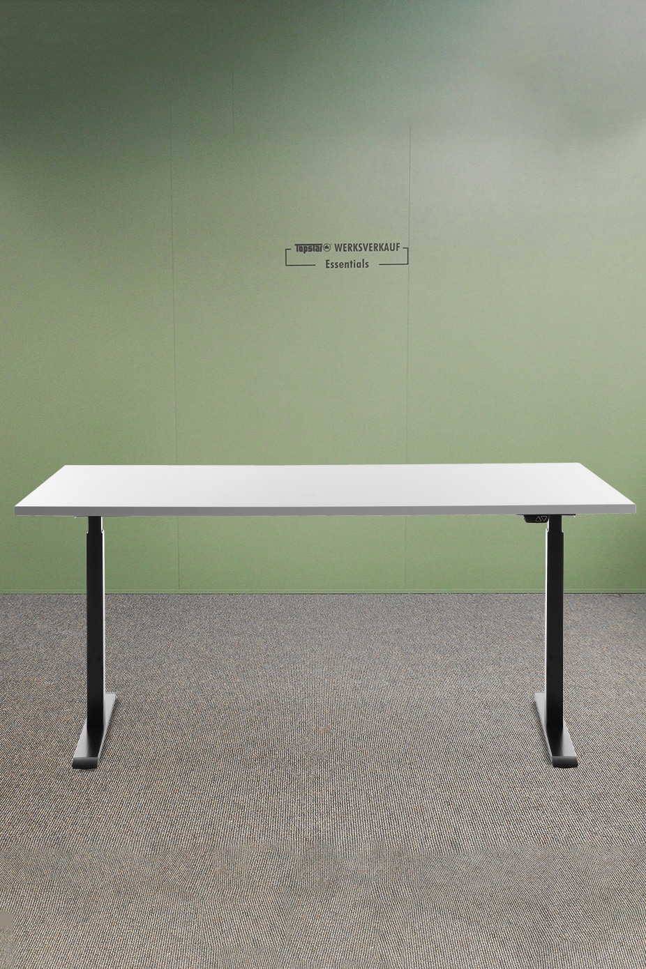 Höhenverstellbarer Schreibtisch 160x80 cm - Gestell schwarz - Platte weiss