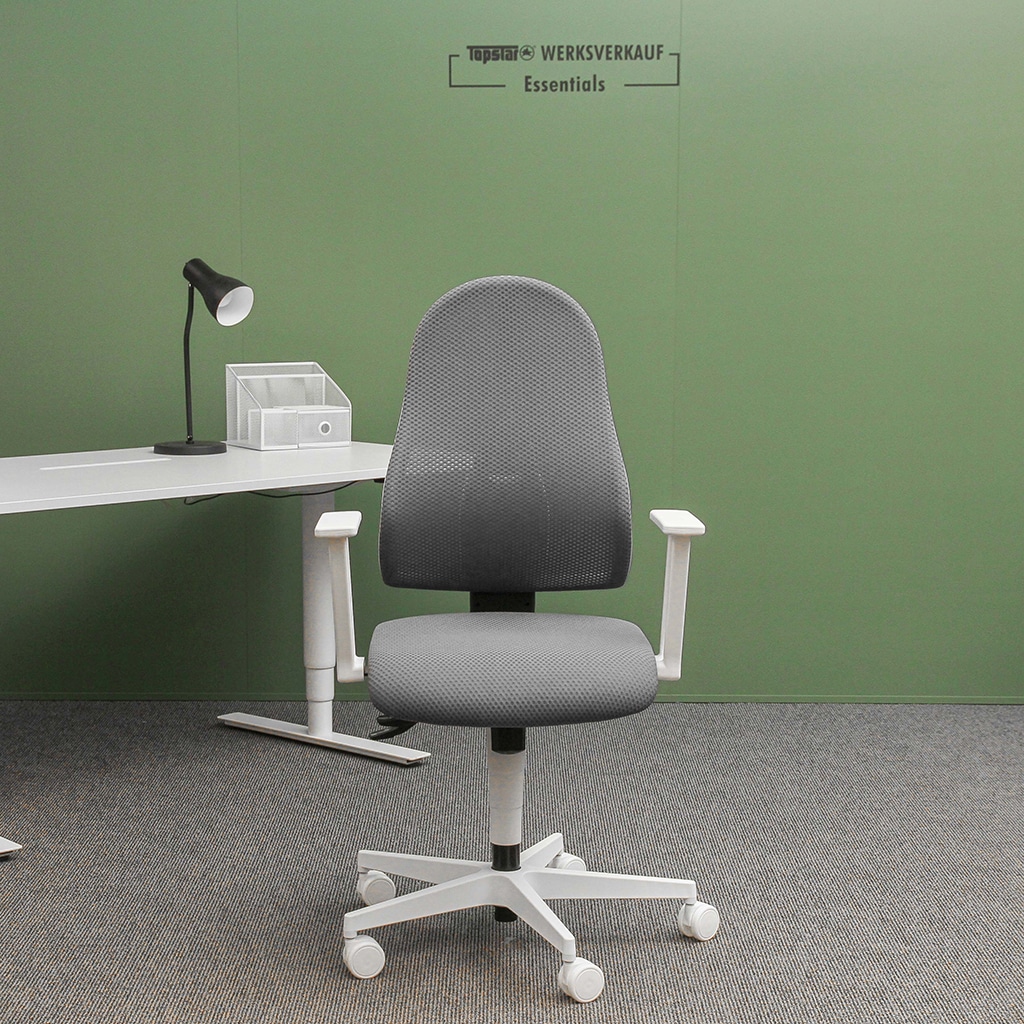 Open Point White mit Armlehnen dunkelgrau Open Point White mit Armlehnen dunkelgrau