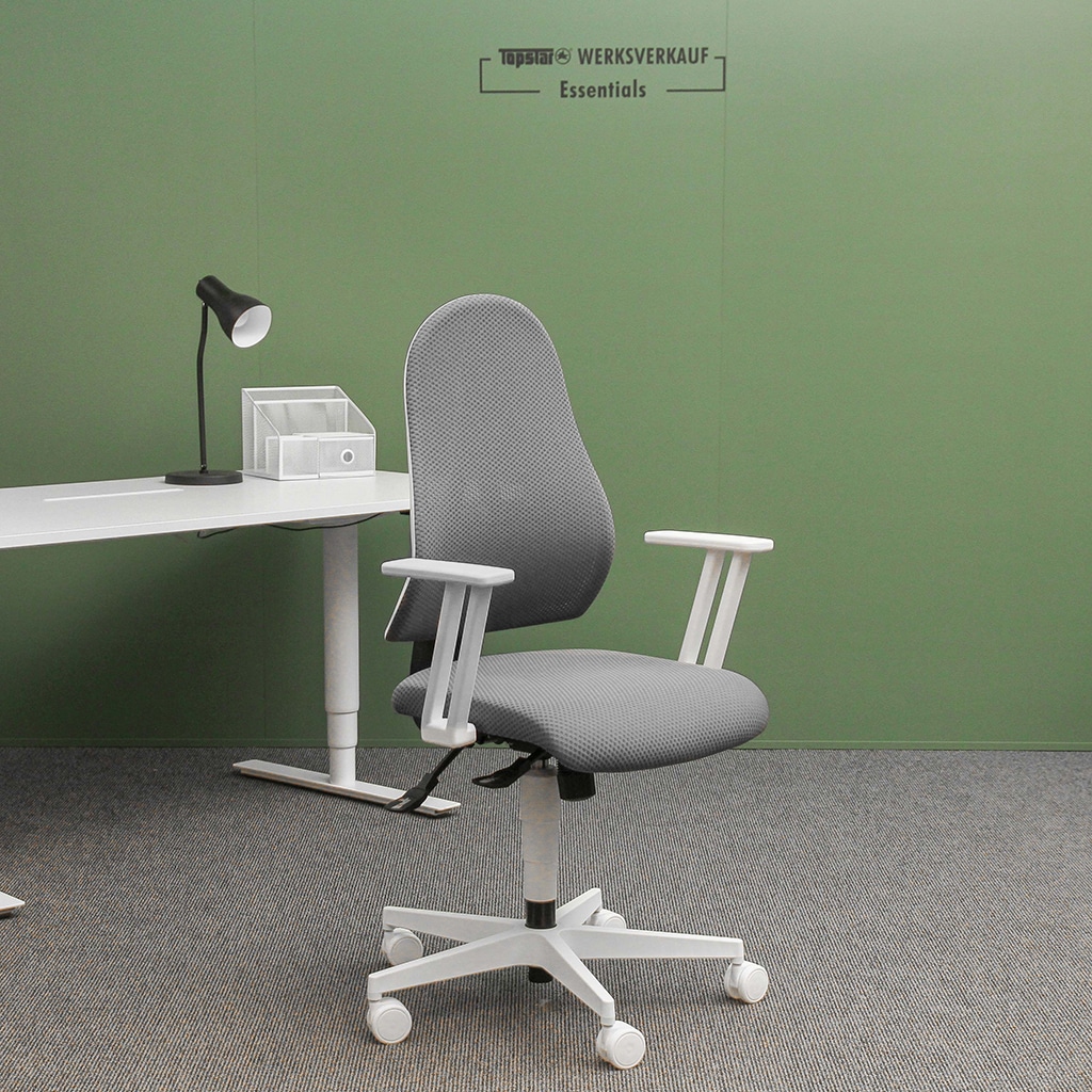 Open Point White mit Armlehnen dunkelgrau Open Point White mit Armlehnen dunkelgrau