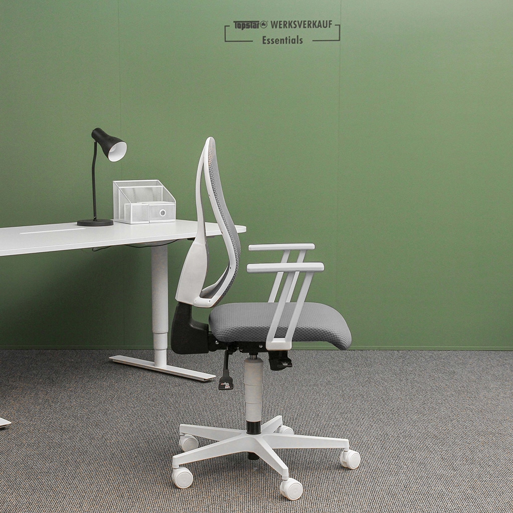 Open Point White mit Armlehnen dunkelgrau Open Point White mit Armlehnen dunkelgrau